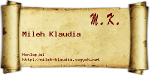 Mileh Klaudia névjegykártya